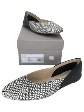 Botkier Britt Womens Flats 4.5M Leather Snake Print Slip On